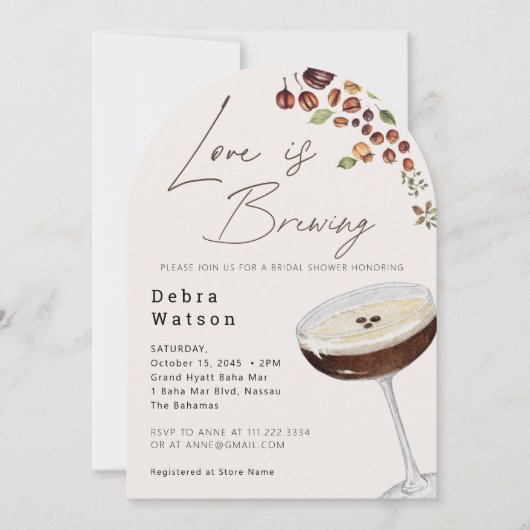 Liefde is het brouwen van Modern Arch Vrijgezellen Kaart (Voorkant)