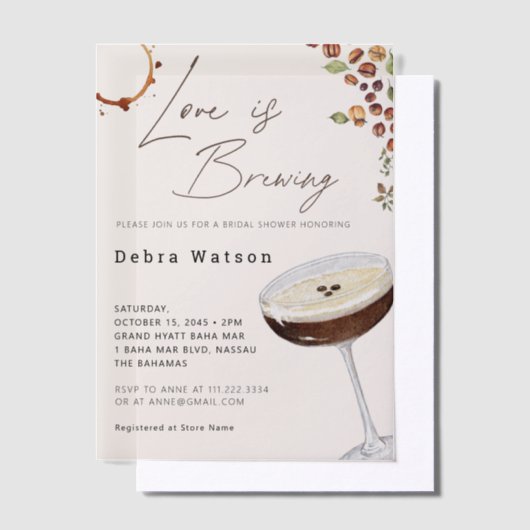 Liefde is het brouwen van modern Vrijgezellenfeest Vellum Uitnodigingen (Offset)