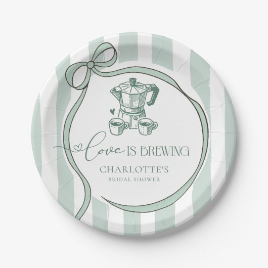 Liefde is het brouwen van moderne koffie Vrijgezel Papieren Bordje (Voorkant)