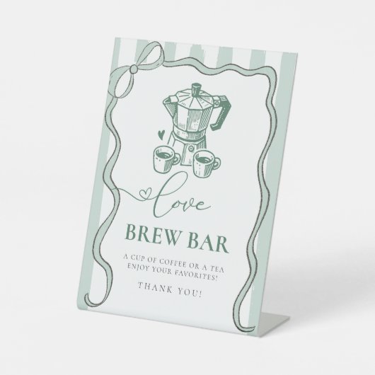 Liefde is het brouwen van moderne koffie Vrijgezel Reclamebord Met Voetstuk (Voorkant)