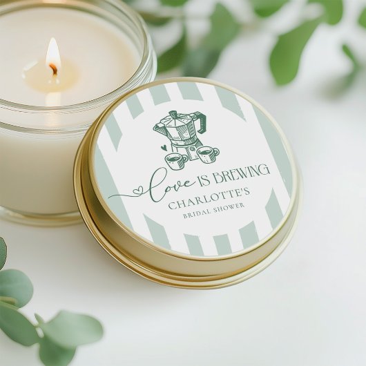 Liefde is het brouwen van moderne koffie Vrijgezel Ronde Sticker