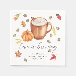 Liefde is het brouwen van Pumpkin Coffee Vrijgezel Servet