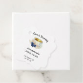 Liefde is het brouwen van stoffige blauwe bloemen  bedankjes labels (In situ)