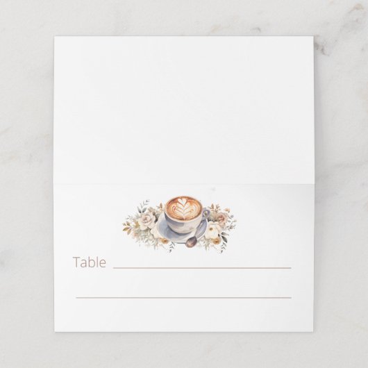 Liefde is het brouwen van tafel plaatskaartje (Buitenkant ongevouwen)