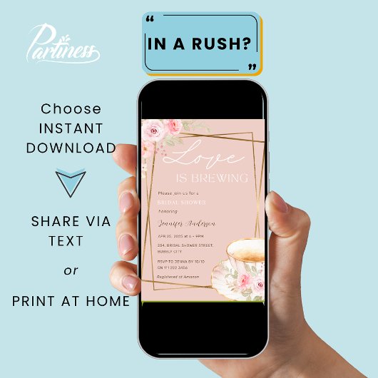 Liefde is het brouwen van Tea Garden Party Vrijgez Kaart