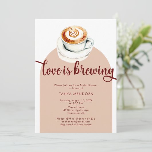 Liefde is het brouwen van Terracotta Vrijgezellenf Kaart (Staand voorkant)