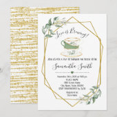 Liefde is het brouwen van thee groen douche uitnod feestdagenkaart (Voorkant / Achterkant)