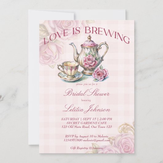 Liefde is het brouwen van Victoriaans bruids thee Kaart (Voorkant)