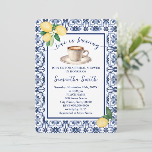 Liefde is het brouwen van Vrijgezellenfeest Coffee Kaart (Staand voorkant)