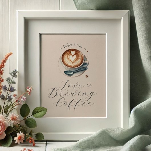 Liefde is het brouwen van Vrijgezellenfeest Coffee Poster