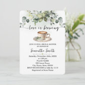 Liefde is het brouwen van Vrijgezellenfeest koffie Kaart (Staand voorkant)