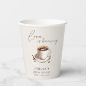 Liefde is het Brouwen van Vrijgezellenfeest Paper  Papieren Bekers (Voorkant)