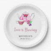 Liefde is het Brouwen van Vrijgezellenfeest Tea Pa Papieren Bordje (Voorkant)