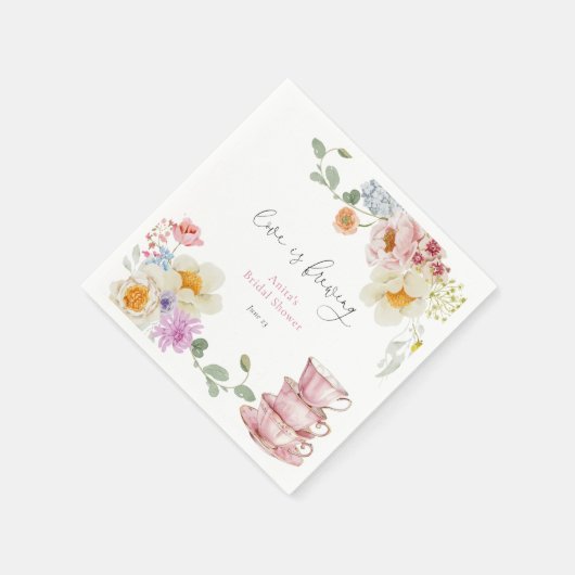 Liefde is het brouwen van Wildflower Tea Vrijgezel Servet (Hoek)