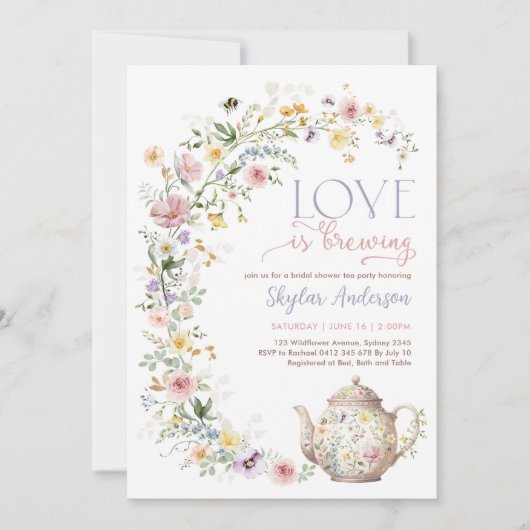 Liefde is het brouwen van Wildflower Vrijgezellenf Kaart (Voorkant)