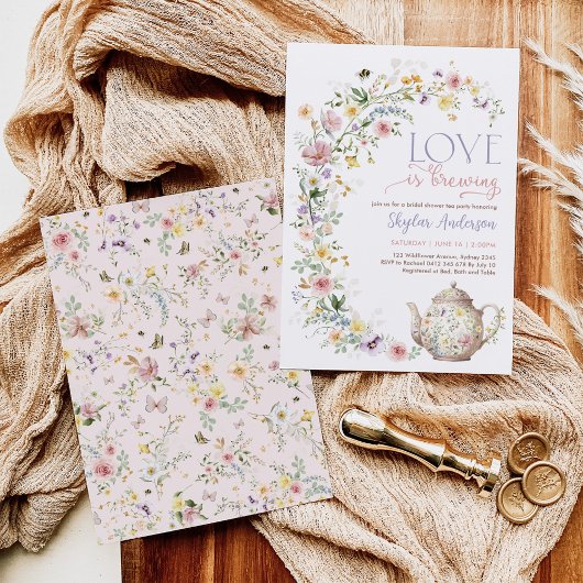 Liefde is het brouwen van Wildflower Vrijgezellenf Kaart