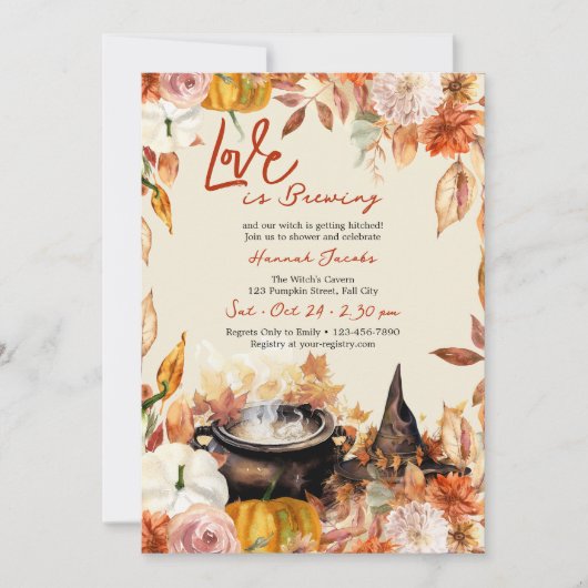 Liefde is het brouwen van Witch Cauldron Herfst Vr Kaart (Voorkant)