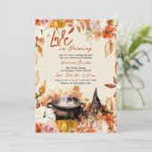 Liefde is het brouwen van Witch Cauldron Herfst Vr Kaart (Staand voorkant)