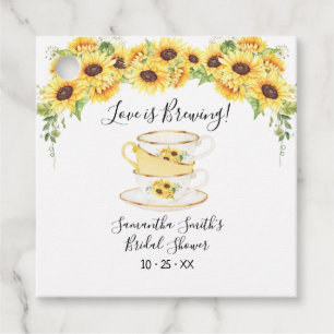 Liefde is het brouwen van zonnebloemen thee vrijge bedankjes labels