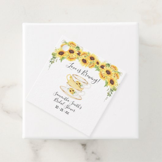 Liefde is het brouwen van zonnebloemen thee vrijge bedankjes labels (In situ)