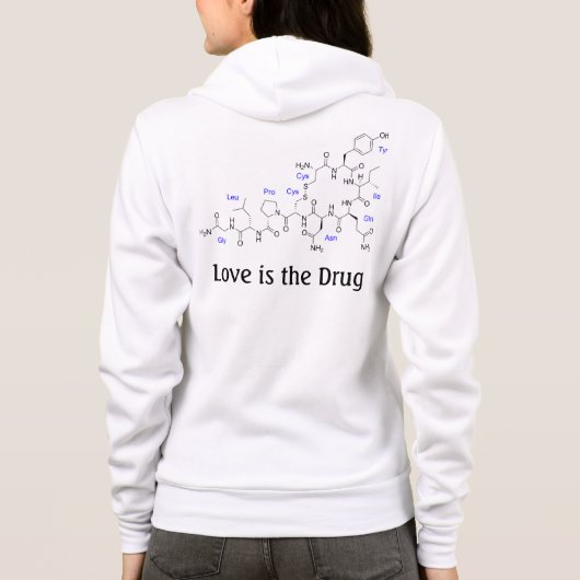 Liefde is het geneesmiddel Oxytocin Molecule Hoodie (Achterkant)