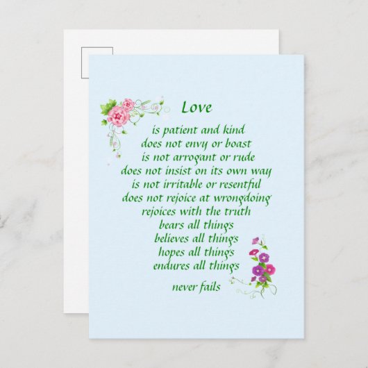 Liefde is het grootste Briefkaart (Voorkant / Achterkant)