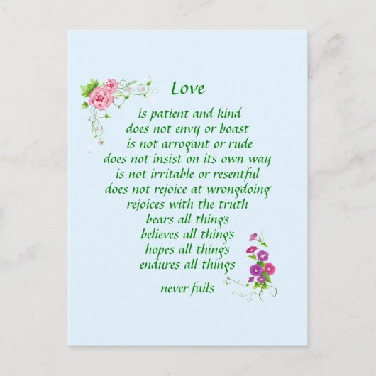 Liefde is het grootste Briefkaart (Voorkant)