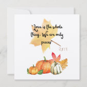 "Liefde is het hele ding. We zijn slechts stukjes" Kaart (Voorkant)