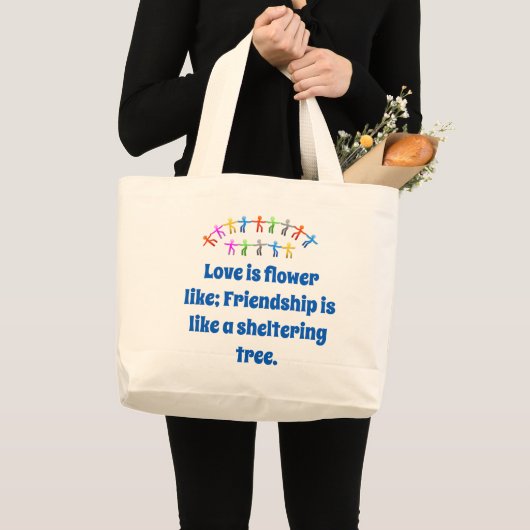 Liefde is het langst - vriendschappelijke citaat grote tote bag (Voorkant (product))