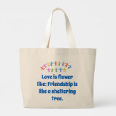 Liefde is het langst - vriendschappelijke citaat grote tote bag (Achterkant)
