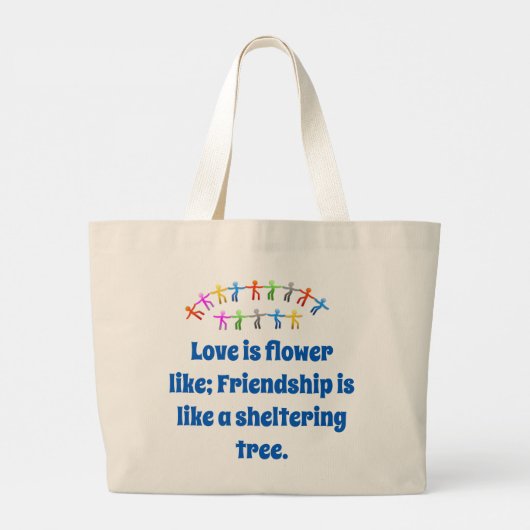 Liefde is het langst - vriendschappelijke citaat grote tote bag (Achterkant)