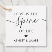 Liefde is het Spice of Life bruiloft Label, Kraft Bedankjes Labels (Voorkant)
