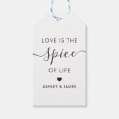 Liefde is het Spice of Life bruiloft Label, Kraft Cadeaulabel (Voorkant)