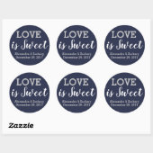 Liefde is het Verloving van de zoete marine Blue S Ronde Sticker (Vel)
