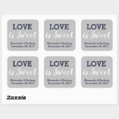 Liefde is het Verloving van de zoete marine Blue S Vierkante Sticker (Vel)