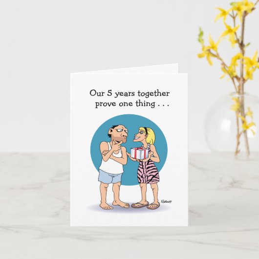 Liefde is het vijfde Jubileum Kaart (Gele Bloem)