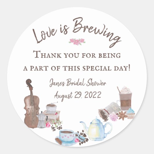 Liefde is het Vrijgezellenfeest van het Breden Sti Ronde Sticker (Voorkant)