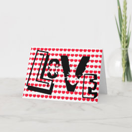 Liefde is het woord van de Valentijn van het hart Feestdagen Kaart