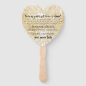 LIEFDE IS I Corinthians 13 Typografie Hand Fans Handwaaier (Achterkant)