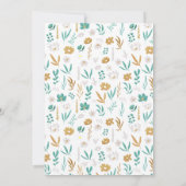 Liefde is in bloei Blauwgroen Gouden Bloemen Vrijg Kaart (Achterkant)