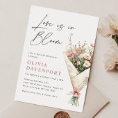 Liefde is in bloei bloemenboeket bruidsmeisjesfees kaart