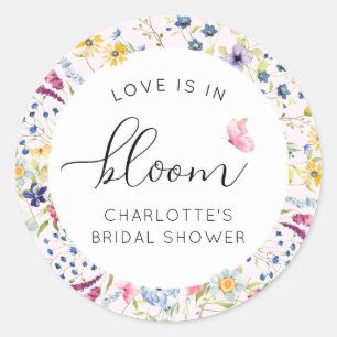 Liefde is in bloei Bloemenwinkel Ronde Sticker