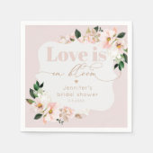 Liefde is in bloei blush roze wilde bloemen bruids servet (Voorkant)