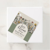 Liefde is in bloei - Boho Bloemen Bruidsfeest Bedankjes Labels (In situ)