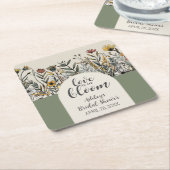 Liefde is in bloei - Boho Bloemen Bruidsfeest Kartonnen Onderzetters (Schuin)