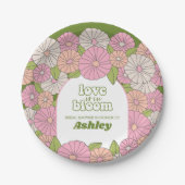 Liefde is in bloei - Boho Bloemen Bruidsfeest Papieren Bordje (Voorkant)