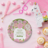 Liefde is in bloei - Boho Bloemen Bruidsjurk Papieren Bordje (Feest)