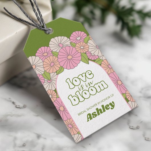 Liefde is in bloei - Boho Bloemen Bruidsuitnodigin Cadeaulabel