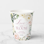 Liefde is in bloei | Boho bloemenframe Bruidsmeisj Papieren Bekers (Voorkant)