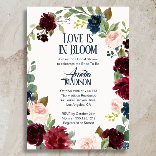 Liefde is in bloei Boho bloemrijke bruidsdouche Kaart
